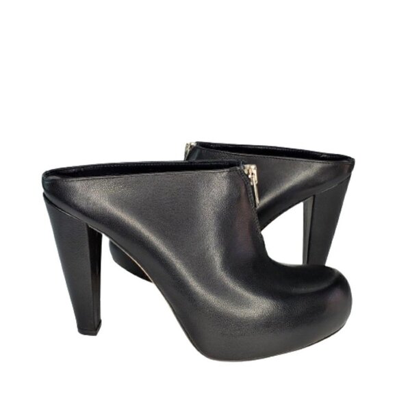 Loeffler Randall Leather Platform Heeled Clogs Mules - Picture 4 of 8